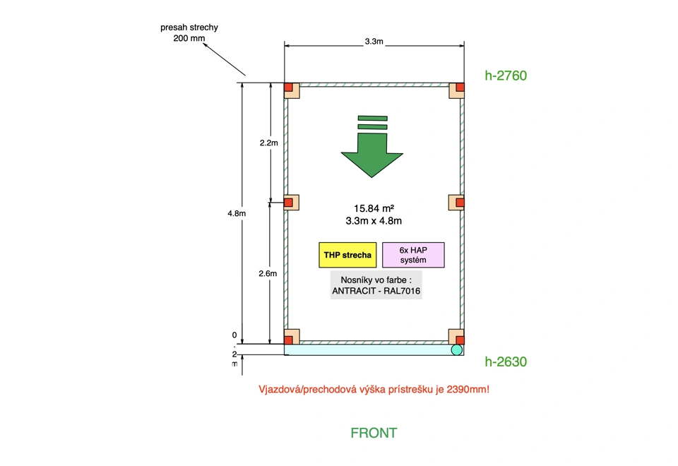 Zvýšený prístrešok GARDEON® - pre jedno auto